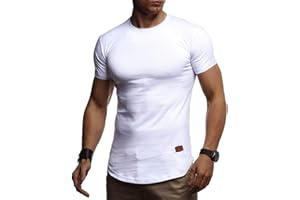 Leif Nelson T-Shirt Herren Sommer mit Rundhals-Ausschnitt, Regular Fit Herren-T-Shirt aus 100% Baumwolle, Basic Männer T-Shirt, Mens T-Shirt Kurzarm