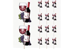 AK Giftshop Lot de 14 bâtons décoratifs pour Cupcakes sur Le thème du vin Rouge