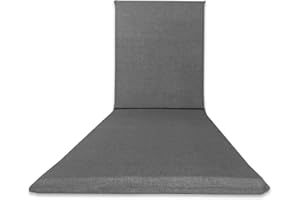 IL TUO ARTIGIANO DESIGN Generico CojÕn para Tumbona de Color Liso, loneta, 190 x 60 x 4,5 cm, colchoneta para Tomar el Sol, Fabricado en Italia (Gris)