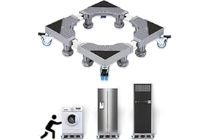 Cecaylie Waschmaschinen-Untergestell Verstellbare Beweglich Sockel, Trockner Sockel Untergestell Podeste & Rahmen für Gefrierschrank,（40-68CM Einstellbare）