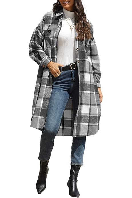Amazon Womens Oversized Flannel Jacket Danedvi Womens Oversized