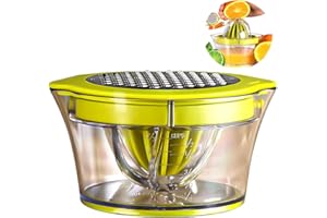 FANSEZQ Exprimidor de cítricos manual multifunción, exprimidor 4 en 1 para naranjas, limones, cítricos, con 2 escariadores, 400 ml de medición grabada