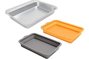 BBQ-PLUS Auffangbehälter mit 2 Silikoneinlagen für Ninja OG700 OG800 OG900 Serie Outdoor-Grill, Fettfolien-Grill, Tropfpfannen, Zubehör für Ninja Woodfire Elektro-Outdoor-Grill, wiederverwendbar