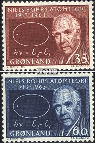 Stamps for collectors: Denmark-Greenland 62-63 (complete.issue.) unmounted mint / never hinged 1963 atomic model of Bohr