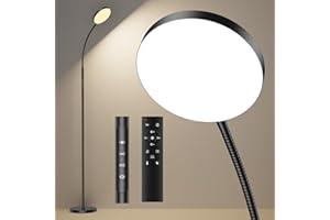 ‎ANTENLICHT ANTENLICHT NOVA Stehlampe LED | Sofa stehlampe dimmbar mit Fernbedienung | 4 Farbtemperaturen & 4 Helligkeiten | 30 Min & 1 Stunden Timer | 18W Stehleuchte Schwarz für Schlafzimmer, Wohnzimmer, Büro