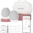 Momcozy Hands Free Breast Pump Mobile Flow | M9 Upgrade, Electric & App Control, Personalized Multi-Modes & 15 Levels, Wearable Pump Breastfeeding, 24mm (Cozy Gray, 2 Count)