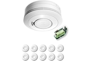 Ei Electronics Ei650RF Funkrauchmelder, Bundle aus funkvernetzbarem Rauchwarnmelder und Funkmodul im 10er Set, Testsieger Stiftung Warentest mit Batterie für 10 Jahre, weiß