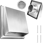 KOVSGQ Ventilation Grille 150 mm Stainless Steel Ventilation Grille with Insect Screen for Exterior Wall Pipe Extractor Kitch