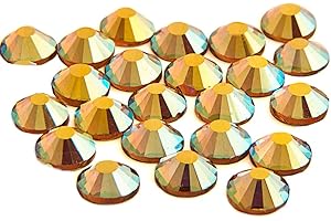500 x EIMASS® 7747 Range Hot Fix Flat Back Glass Crystals - Swarovski Alternative (Gold AB, ss20 (4.8mm))
