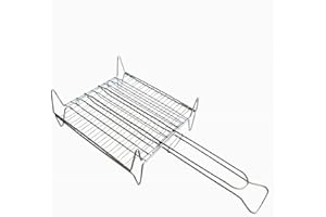EMPOTEC Griglia per Cottura Barbecue BBQ 27x27 cm Graticola Incrociata in Acciaio Inox Ottima qualità con Piedini
