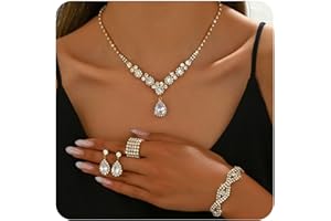 XFSRG Boucles d'Oreilles Femme Élégantes Bijoux Femme en Acier Inoxydable Collier et Bracelet Mode pour Soirée et Mariage