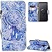Produktbild FNBK Kompatibel mit Hülle Samsung Galaxy S9 Plus Hülle Leder Lanyard Blaue Windspiele Flip Schutzhülle Silikon Backcover Flip Cover Wallet Bookstyle Handyhülle Tasche Stand Kartenfächer Ledertasche