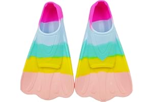 PORUPAEL Aletas De Natación De Silicona Aletas De Entrenamiento De Natación Palma Natación Piscina Swimming Training Fines para Adultos Y Niños Entrenamiento Principiantes