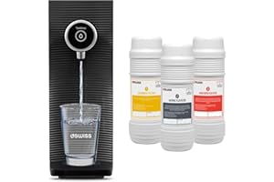 4SWISS Wasserfilter System - Entfernt Bakterien, Schwermetalle, Mikroplastik, Einfache Installation, Hervorragender Geschmack, Mit 3 Filtern, Kostengünstig, Trinkwasserfilteranlage für Zuhause