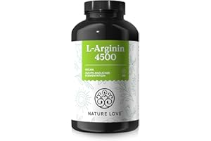 ‎NATURE LOVE NATURE LOVE® L-Arginin - 365 Kapseln - Hochdosiert: 4500mg HCL (davon 3.750 mg Arginin) je Tagesdosis - In Deutschland produziert, vegan, laborgeprüft