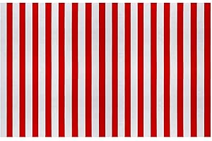 UxradG Nappe rayée rouge et blanche - Jupe de table de cirque de carnaval - Pour intérieur et extérieur - Pour fête sur le thème du cirque, décorations de fête d'anniversaire (rouge + blanc)