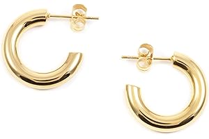 Happiness Boutique Femmes Créoles Minuscules en Couleur Or | Boucles dOreilles Rondes Bijoux Acier Inoxydable