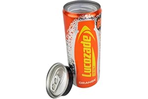 HERMANS Secret Safe Diversion Getränkedosen – Deckel abschrauben, um Geheimfach zu enthüllen – gewichteter realistischer Dosensafe (Lucozade)