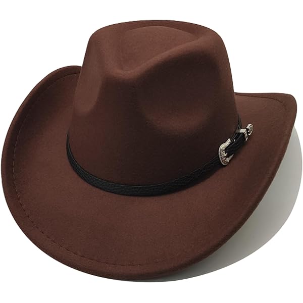 Vanguard | Chapeau de cow-boy brun à bord plat en forme de télescope – Agnoulita Hats