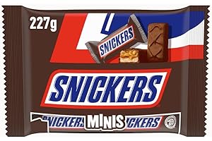 ‎SNICKERS Snickers Minis Schokolade Großpackung, Karamell & Erdnuss Mini Schokoriegel, 227g, Schokoladen Geschenk Idee, Schoko Großpackung