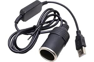 WANHE 1.2M USB to 12V Car Cigarette Lighter Adapter – Safe Power Converter for Dash Cameras, DVR, GPS, and Low-Power Devices | Plug & Play with Triple Protection for Car Electronics and Accessories