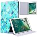 Produktbild Yokata iPad Pro 10.5 Hülle Case Folio Leder Kunstleder Schutzhülle Tasche Schale mit Auto Schlaf / Wach Funktion Ständer Halter Weich Silikon Backcover Ultra Dünn Slim Diamant 3D Muster Protective Cover für iPad Pro 10.5 Zoll Tablet Etui - Grün