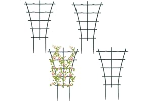 Gjinxi 4PCS Mini Indoor Plant Trellis, Trellis for Potted Plants, Garden Trellis for Climbing Plants, Green Coated Flower Pot Trellis for Climbing Plants Houseplants Vine Ivy, Flower Pots Supports