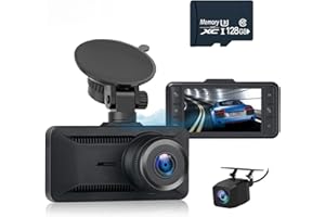 GÉNÉRIQUE Oryzom Dashcam 4K Pro - Caméras Avant/Arrière Ultra HD, Vision Nocturne Pro & Surveillance 24h/24 - Sécurité Totale en Conduite et Stationnement (+1080P + Autoladegerät+128g)