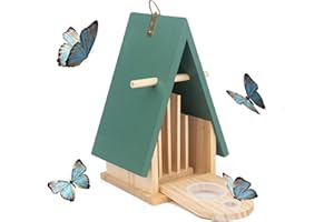 WODGOD Butterfly House and Feeder for Garden | Butterfly Attractor | Butterfly Feeders for Outdoors Hanging | Attracts Butterfies - Green Garden Decor