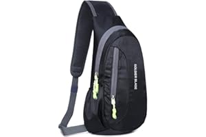 Gisdanchz Wasserdichte Nylon Sling Bag Rucksack Brusttasche Klein Herren Damen für Sport, Reisen usw