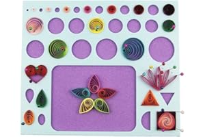 YURROAD Quilling Tool, Quilling Board, 3 in 1 Quilling Template Board with Pins, Quilling Knitting Board Cork Shape Mold DIY Tool, Quilling Husking Board for Quilling Project