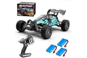 X-Verse 16201PRO Voiture télécommandée avec Moteur Brushless, 1:16 4WD 70KM/H RC Voiture Camion, 2,4 GHz Tout Terrain Buggy RC Crawler Jouet, Cadeau pour Enfants Adultes,3 Piles (Bleu)