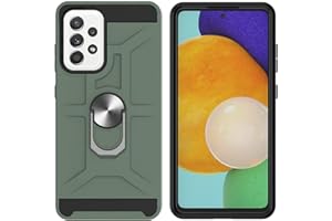 GOGME Funda para Samsung Galaxy A52s 5G/Samsung Galaxy A52, Carcasa con 360 Anillo Iman Soporte Hard PC y Silicona TPU Bumper Híbrida Antigolpes Funda Estuche Case, Verde