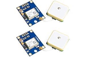 ICQUANZX GY-NEO6MV2 NEO-6M GPS-Flugsteuerungsmodul 3V-5V mit superstarker Keramikantenne kompatibel mit Arduino EEPROM APM 2.5（2 Stück）