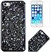 Produktbild CE-Link iPhone SE / iPhone 5 / iPhone 5s Hülle Glitzer Weiche Silikon Handyhülle Schwarz Schutzhülle Ultra Dünn Slim Glitter Backcover mit Bling Bling Sterne Muster Silicone TPU Bumper Clear Handy Tasche Schale Etui Weich Handytasche Soft Flexible für iPhone SE / iPhone 5 / iPhone 5s (4 Zoll) Case Cover + 1 x HD Schutzfolie - Silber