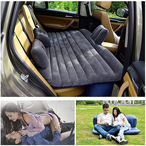 Car Travel Inflatable Mattress Inflatable Bed Camping Universal Auto Inflation Air Bed Camping Back Seat Sofa Extended for Passenger Cars and Trucks and SUV