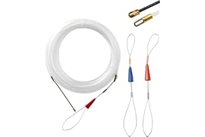 NETONDA Einziehspirale Kabeleinziehhilfe 20m 4mm Zugdraht mit Führungsfeder, Einziehband Kabeleinzug Kabel Einzugshilfe Einziehhilfe Einzugsband Kabel Durchziehhilfe Kabelverlegung Leerrohr für Erdkabel