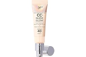 IT Cosmetics, Crème CC+ Nude Glow Your Skin But Better, Couvrance Moyenne, SPF40, Enrichi en Peptides, Collagène & Vitamines, Fini Naturel & Lumineux, 32 ml