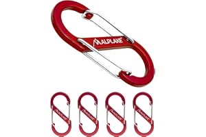 ALPLAKE Set med 4 materialkarbinhakar, dubbel karbinhake, S-form, 88 x 40 mm
