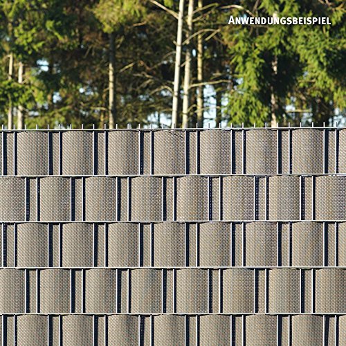 Videx-Polyrattan-Sichtschutzstreifen für Doppelstabmatten, 19 x 250 cm, titangrau