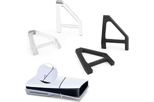 RongZy 2Sets Horizontal Stand for PS5 Slim Disc Console Horizontal Stand Compatible with PlayStation 5 Slim Disc Edition Accessories(Transparent and Black)