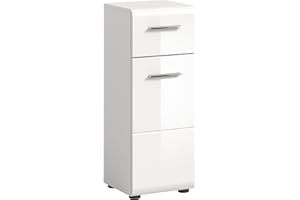 ‎XONOX.HOME xonox.home - Kommode Ice 30x80x30 cm in weiß Hochglanz Tiefziehfront - Standschrank Badschrank schmal - praktisch und platzsparend