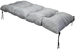 ‎GRAND FILIPPO Sitzkissen Bank 160 x 55 cm Grau - Wasserdicht Sitzkissen Garten Beständig Gegen Schimmel und Feuchtigkeit - Handgefertigt Sitzauflagen für Bänke mit Befestigungsschnüre