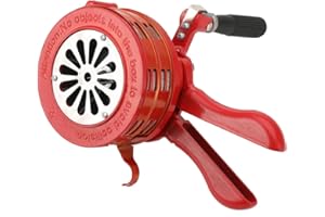 SUDEG Hand Crank Siren Horn Portable 110dB Manual Operated Metal Alarm Air Raid Emergency Safety Alarm Red