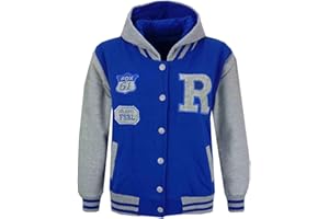 A2Z 4 Kids Unisexe B.B Encapuchonné R Mode FOX Varsity Veste Baseball Style Manteau Longue Manches Nouveau Décontractée Mode Filles Garçons Nouveau Âge 2-13 Ans