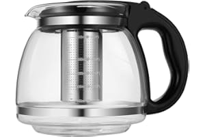 OUNONA 2000ML Glas Teekanne aus Glas Borosilikat Glas Teebereiter mit Abnehmbare Teesieb Borosilicate Glas Teebereiter Glaskanne Geeignet für Teewarmer