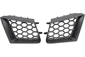 KIMISS Parrilla Superior Delantera de 2 Uds, Parrilla Superior de Parachoques Delantero de Coche, Parrilla de Malla Negra Brillante Izquierda Derecha para Ibiza Cordoba 6L 2002‑2009