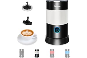 ANSODO 5 in 1 Electric Milk Frother and Heater 600W 240ML, Automatic Milk Frothers for Coffee, Hot and Cold Foam Maker and Milk Warmer (B-White)