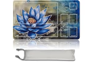 MPLR BOARD GAME Board Game MTG Playmat + Free Waterproof Bag, Stitched Edges, Smooth Rubber Surface, MTG PlayMat with Zones (An Original ANCESTRAL MASK Playmat) (Black Lotus (2) - With Zone)