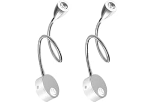 ledmo Lampe Chevet Murale 2 Lumières Applique Liseuse LED Col de Cygne Lumière 3W, 3000K Blanc Chaud Lampe de Lecture